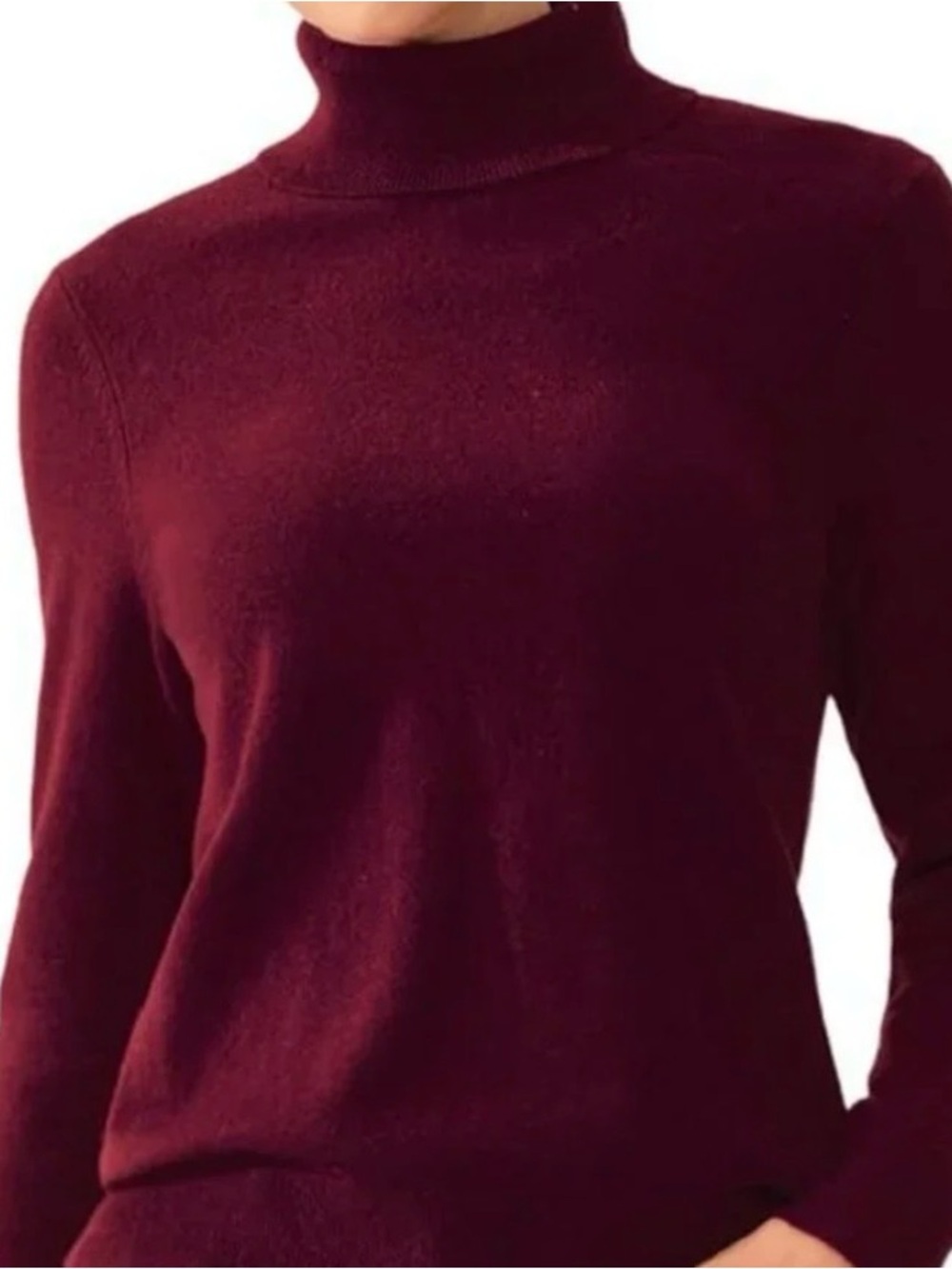 J. Crew Cashmere Turtleneck Sweater in Burgundy